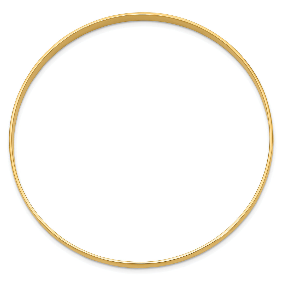 14k Yellow Gold Solid Half-Round Slip-On Bangle