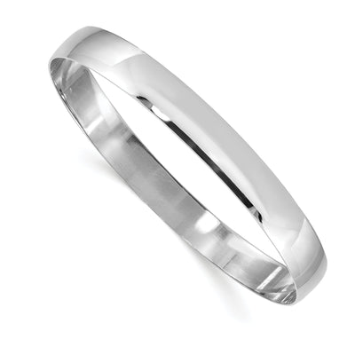 14k White Gold Solid Half-Round Slip-On Bangle at $ 1821.3 only from Jewelryshopping.com