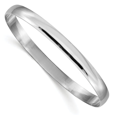 14k White Gold Solid Half-Round Slip-On Bangle at $ 1347.34 only from Jewelryshopping.com