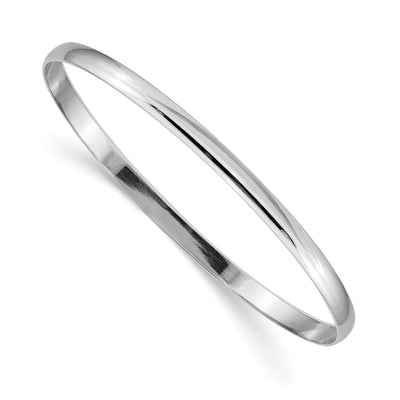 14k White Gold 4MM Solid Half-Round Slip-On Bangle at $ 950.52 only from Jewelryshopping.com