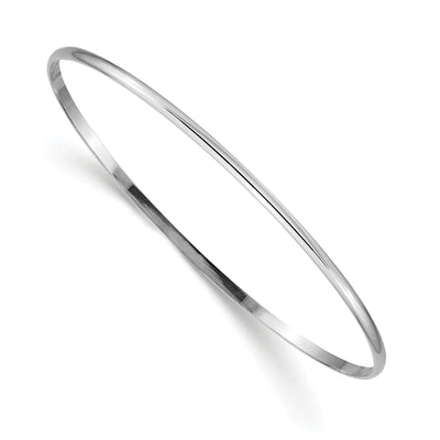 14k White Gold 2MM Solid Half-Round Slip-On Bangle at $ 510.58 only from Jewelryshopping.com