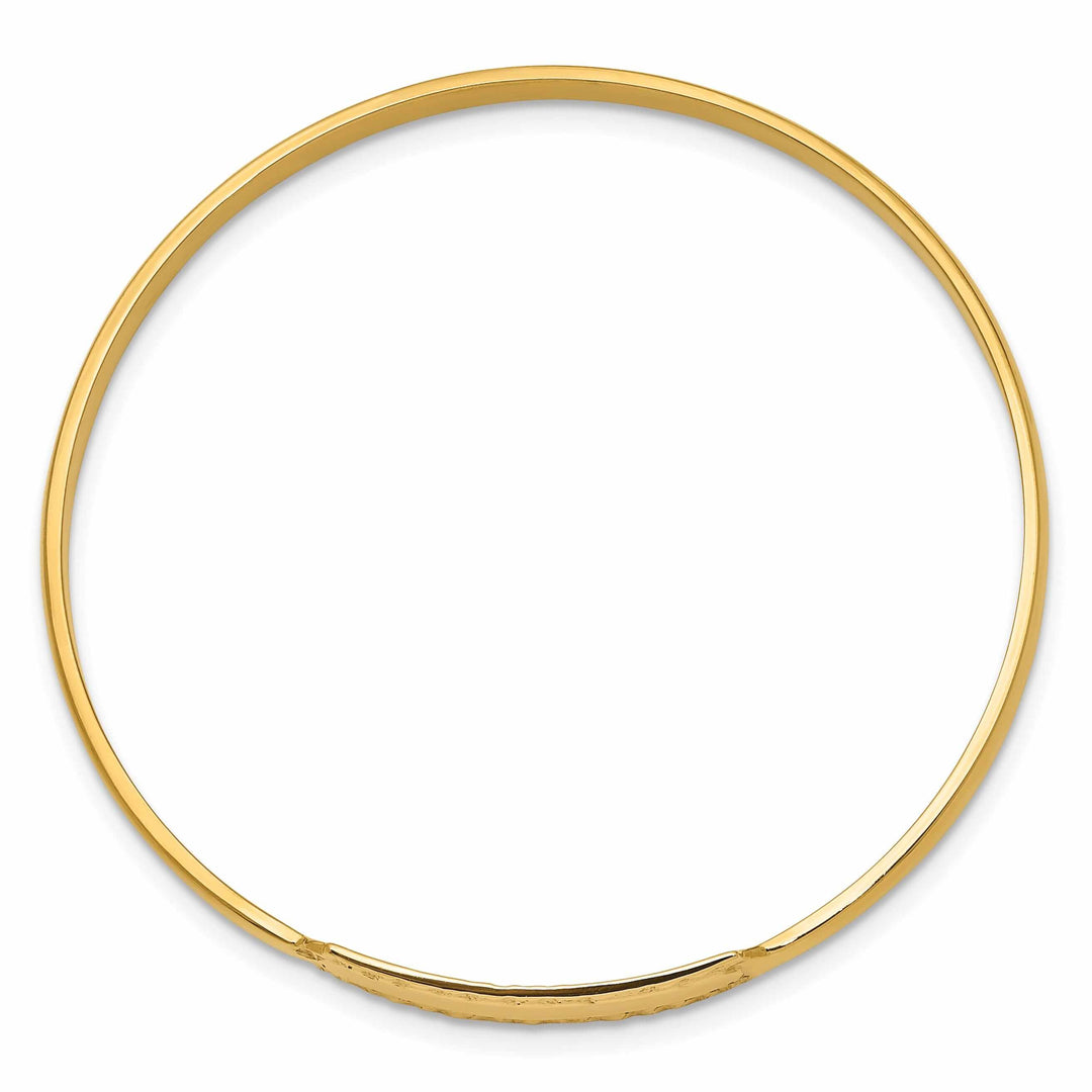 14k Slip on 5.5 Inch Baby ID Bangle Bracelet
