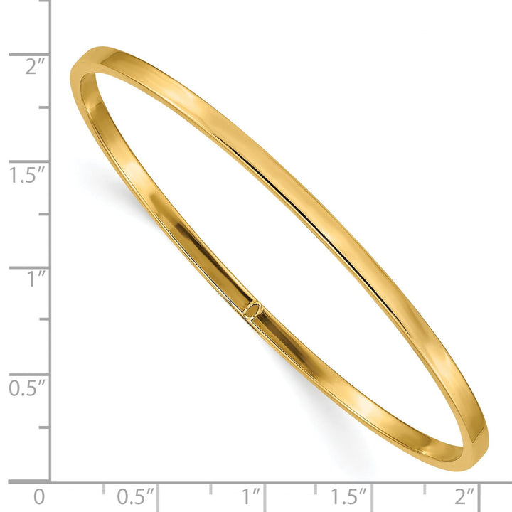 14k Yellow Gold Square Tube Slip-on Bangle