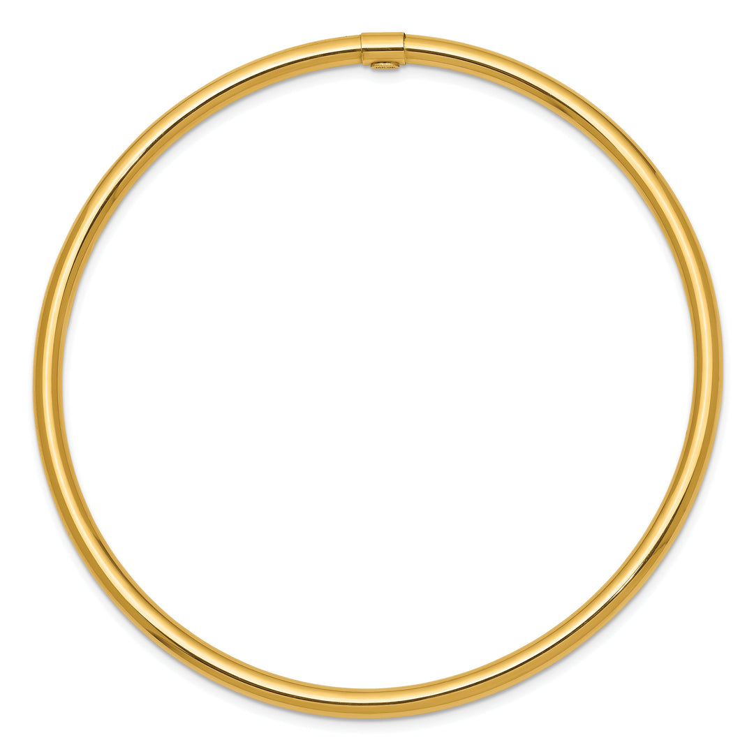 14k Yellow Gold Round Tube Slip-on Bangle