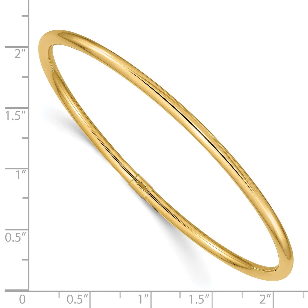 14k Yellow Gold Round Tube Slip-on Bangle