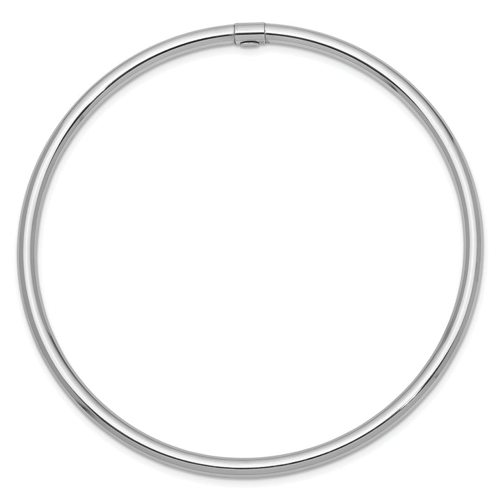 14k White Gold 3MM Round Tube Slip-on Bangle