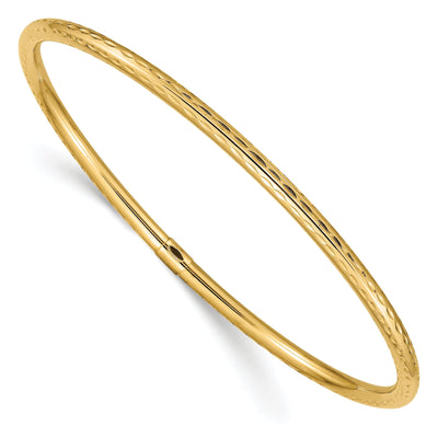 14k Yellow Gold Diamond Cut Tube Slip-on Bangle at $ 305.97 only from Jewelryshopping.com