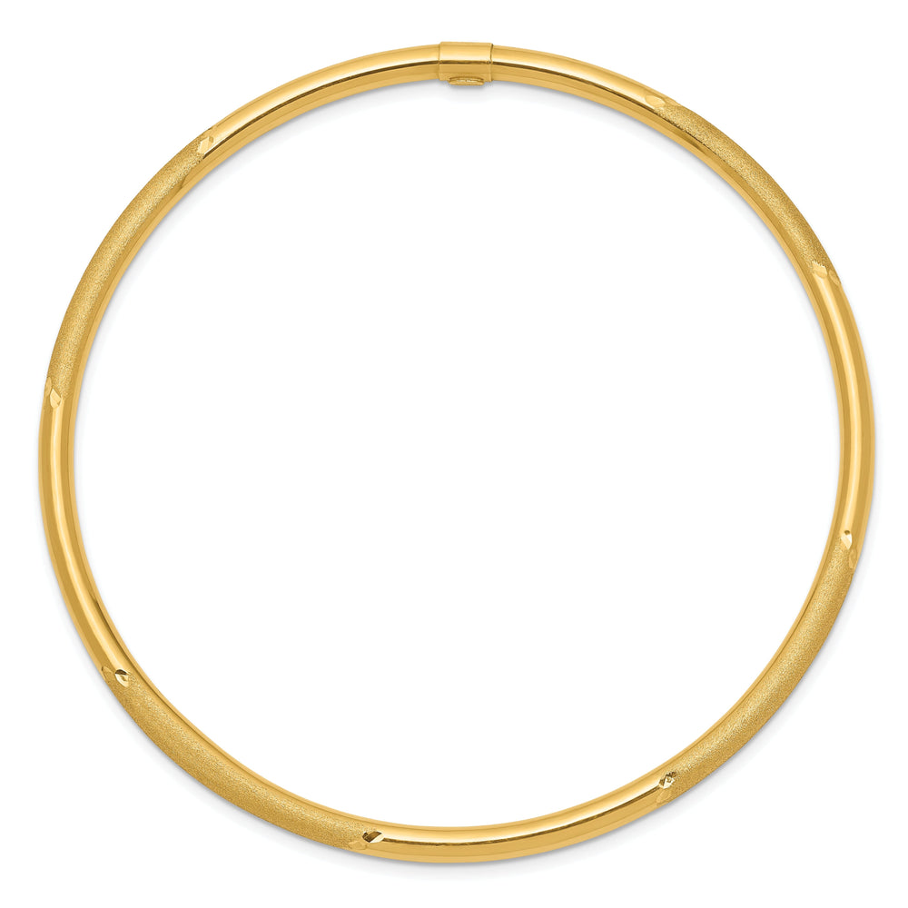 14k Yellow Gold Satin Finish Slip-on Bangle