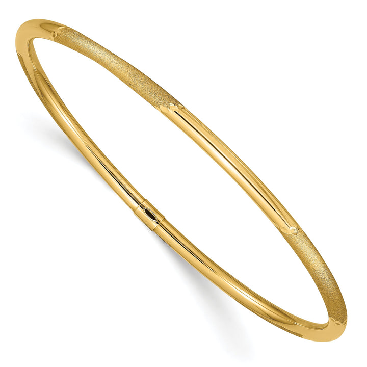 14k Yellow Gold Satin Finish Slip-on Bangle