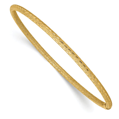 14k Yellow Gold Laser Design D.C Tube Slip-on Bangle at $ 304.98 only from Jewelryshopping.com