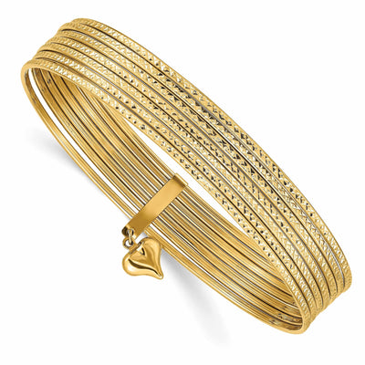 14k Gold Diamond Cut Slip On 7 Bangles at $ 1097.52 only from Jewelryshopping.com