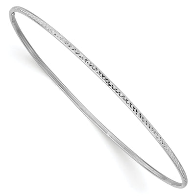 14k White Gold Diamond Cut Bangle Bracelet at $ 142.95 only from Jewelryshopping.com