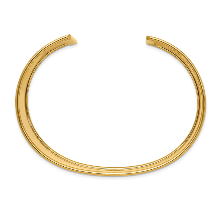 14k Yellow Gold 37MM wide Polished Cuff Bangle