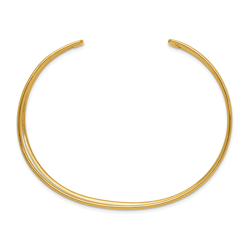 14k Yellow Gold 19 MM Wide Polished Cuff Bangle