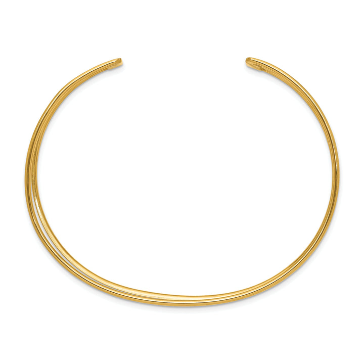 14k Yellow Gold 19 MM Wide Polished Cuff Bangle