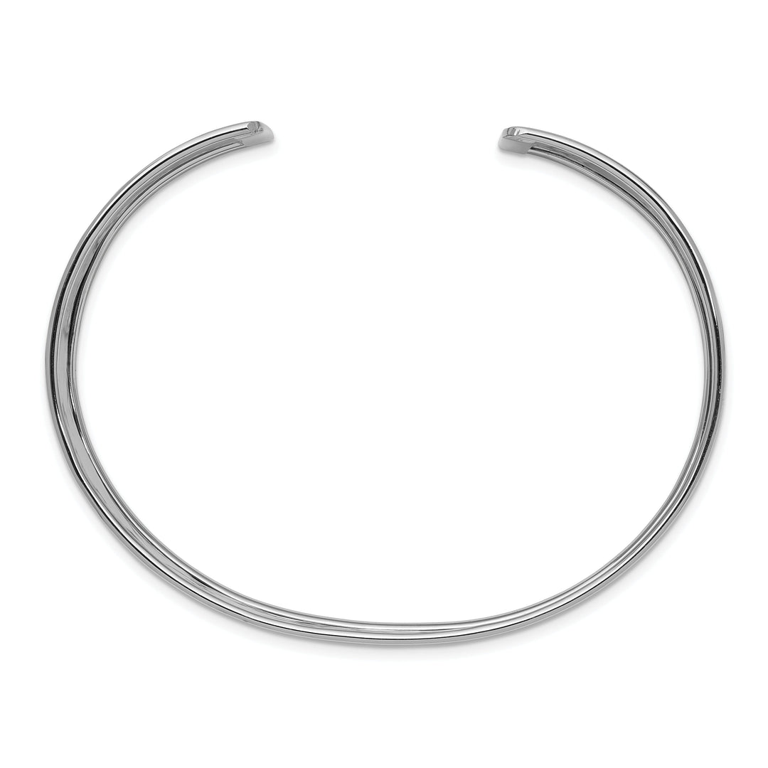 14k White Gold Lightly Hammered Bangle