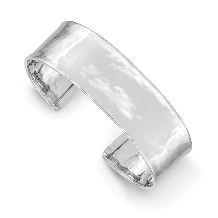 14k White Gold Lightly Hammered Bangle