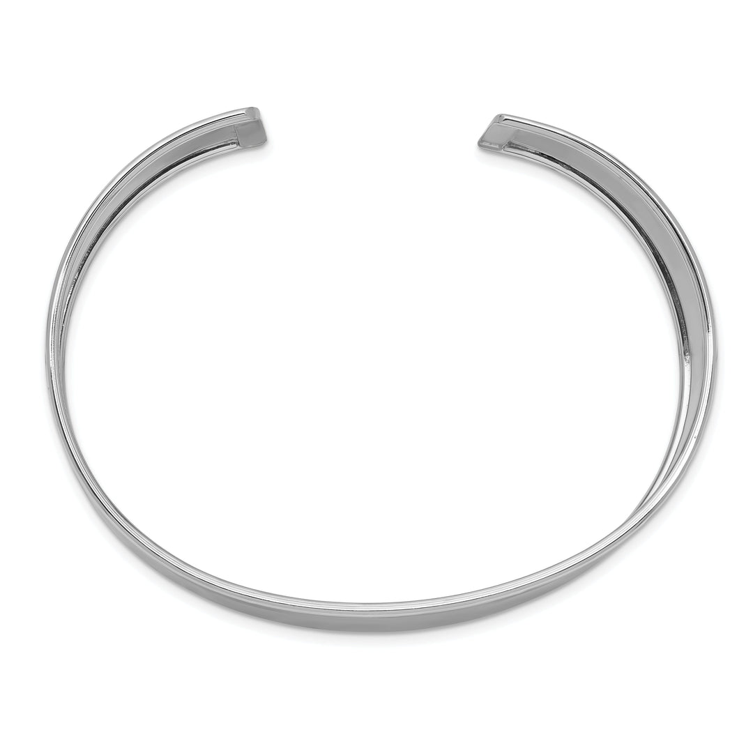 14k White Gold 19mm Polished Bangle