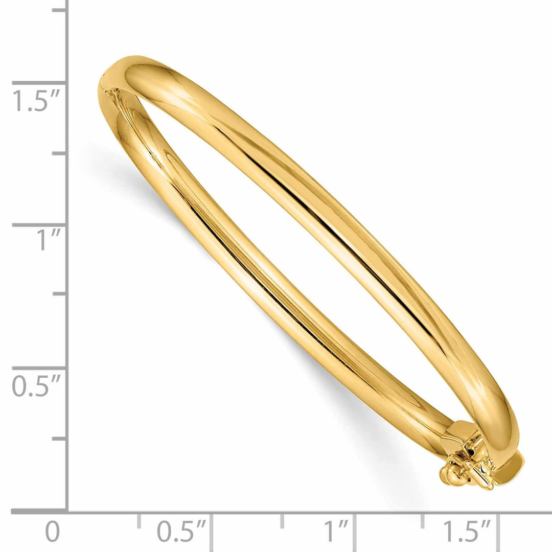 14k 3.75mm Hinged Safety Clasp Baby Bangle