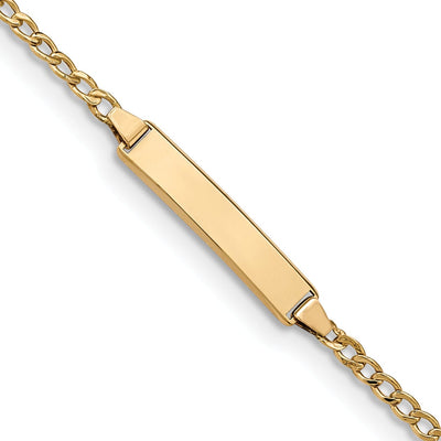 14K Yellow Gold Children Cuban Link ID Bracelet at $ 148.34 only from Jewelryshopping.com