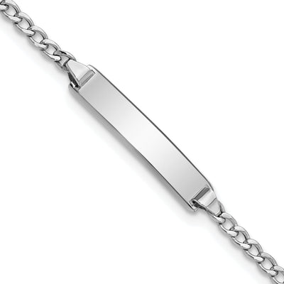 14K White Gold Children Cuban Link ID Bracelet at $ 153.43 only from Jewelryshopping.com