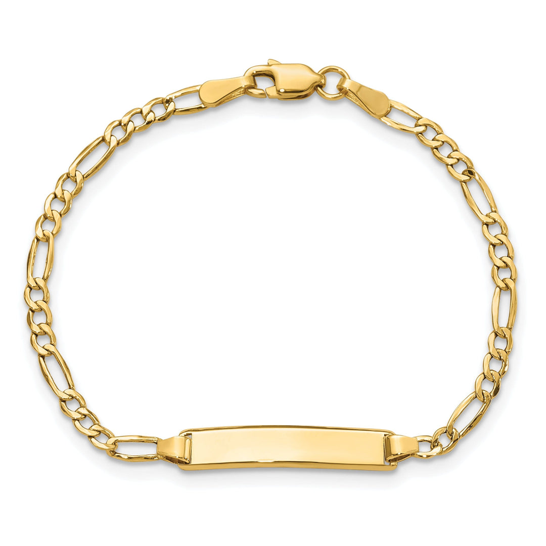 14K Yellow Gold Childrens Figaro ID Bracelet