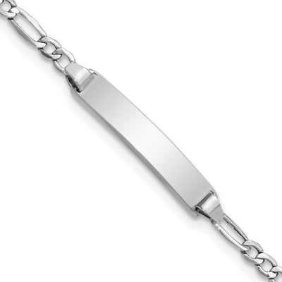 14K White Gold Childrens Figaro ID Bracelet at $ 151.57 only from Jewelryshopping.com