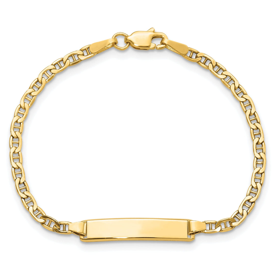 14K Yellow Gold Childrens Anchor ID Bracelet