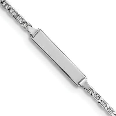 14K White Gold Childrens Anchor ID Bracelet at $ 160.68 only from Jewelryshopping.com