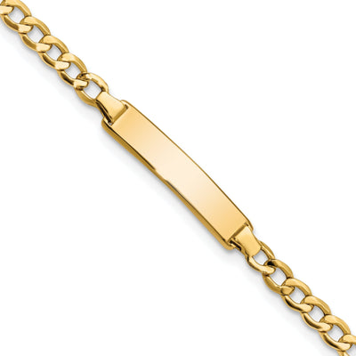 14K Yellow Gold Children Cuban Link ID Bracelet at $ 196.95 only from Jewelryshopping.com