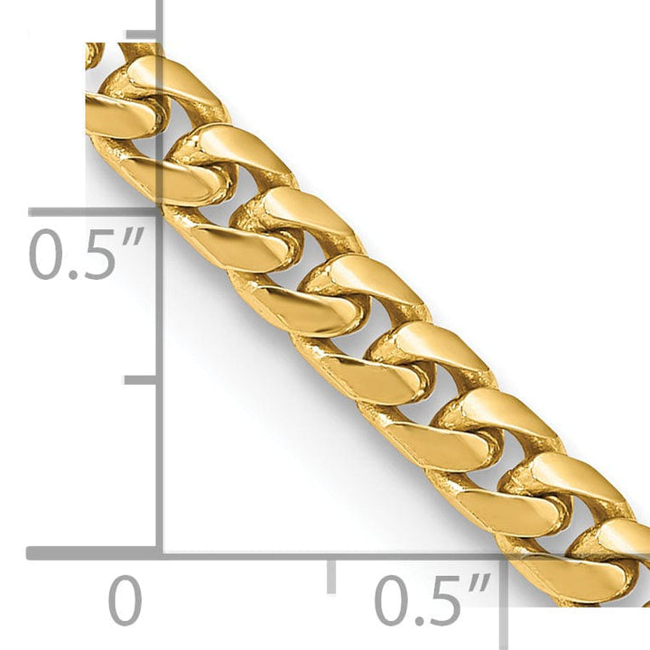14k Yellow Gold 4.30-mm Domed Curb Link Chain