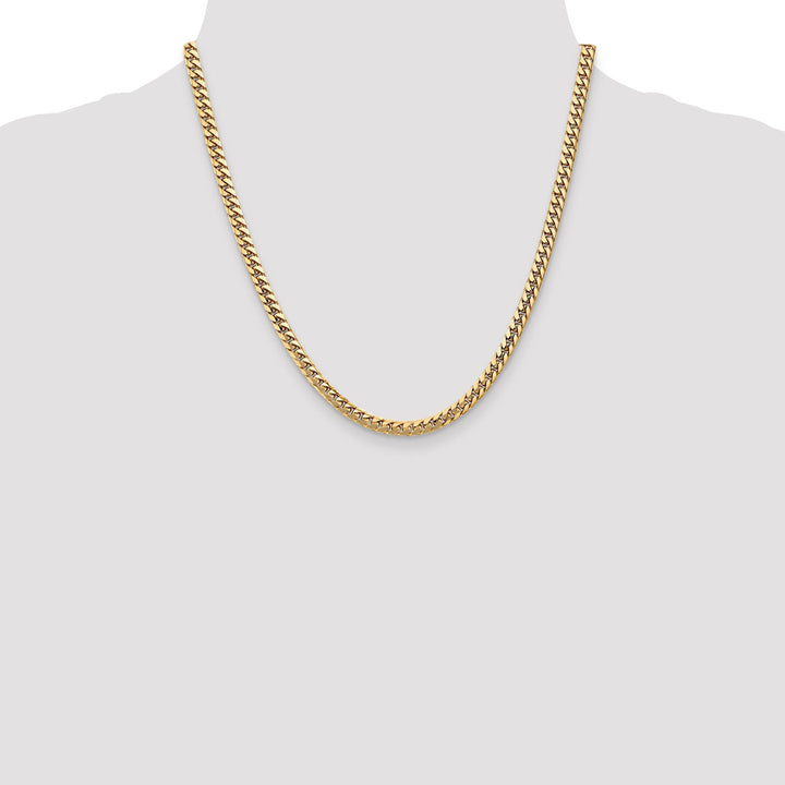 14k Yellow Gold 4.30-mm Domed Curb Link Chain