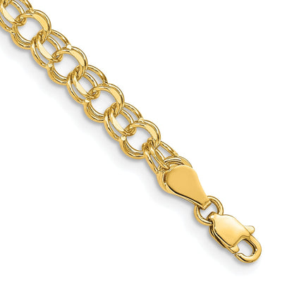 14k Yellow Gold Double Link Charm Bracelet at $ 492.32 only from Jewelryshopping.com
