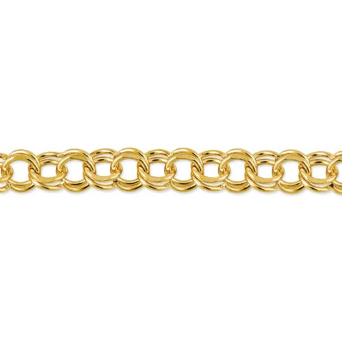 14k Yellow Gold Double Link Charm Bracelet