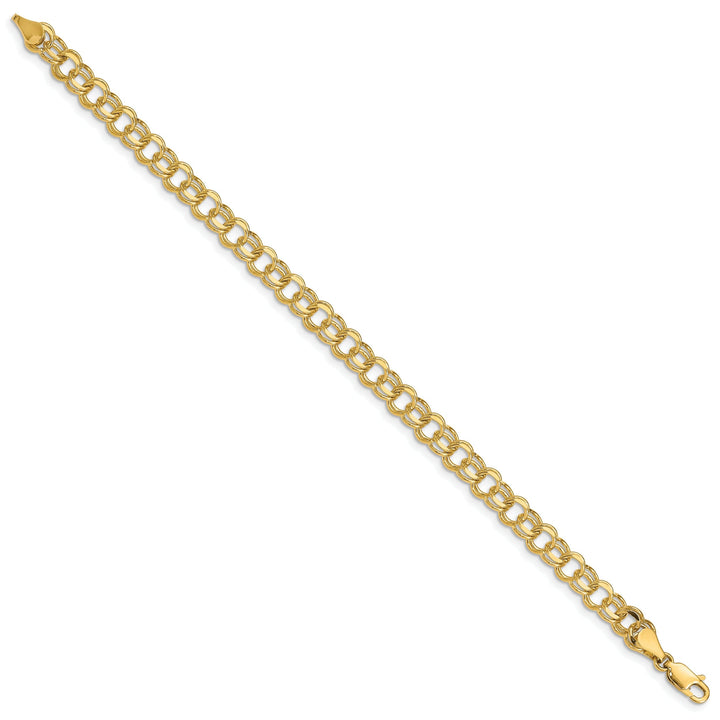 14k Yellow Gold Double Link Charm Bracelet