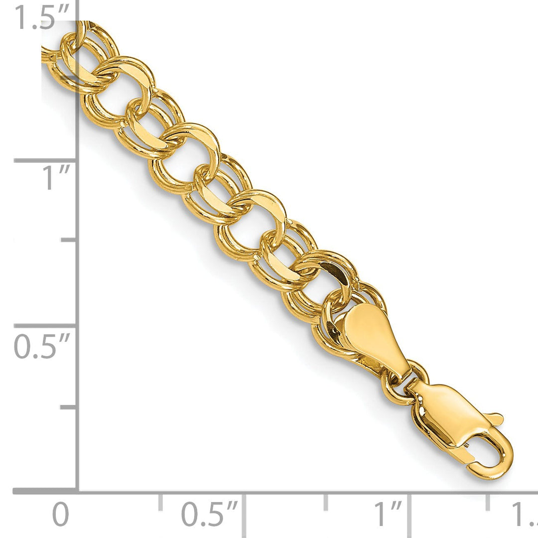 14k Yellow Gold Double Link Charm Bracelet