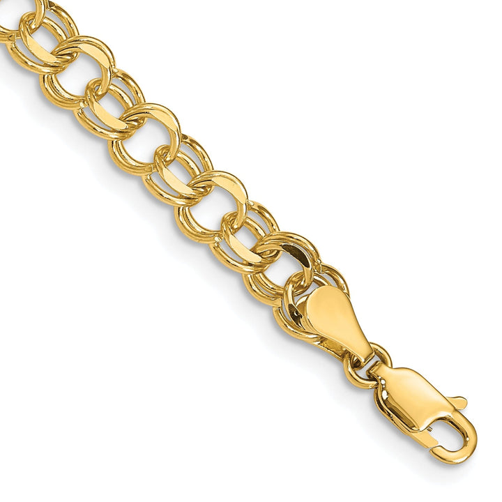 14k Yellow Gold Double Link Charm Bracelet