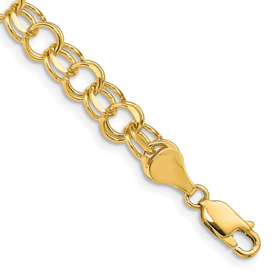 14k Yellow Gold Doubl Link Charm Bracelet at $ 737.44 only from Jewelryshopping.com