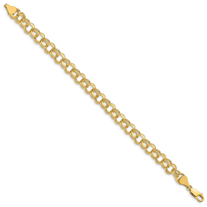 14k Yellow Gold Double Link Charm Bracelet