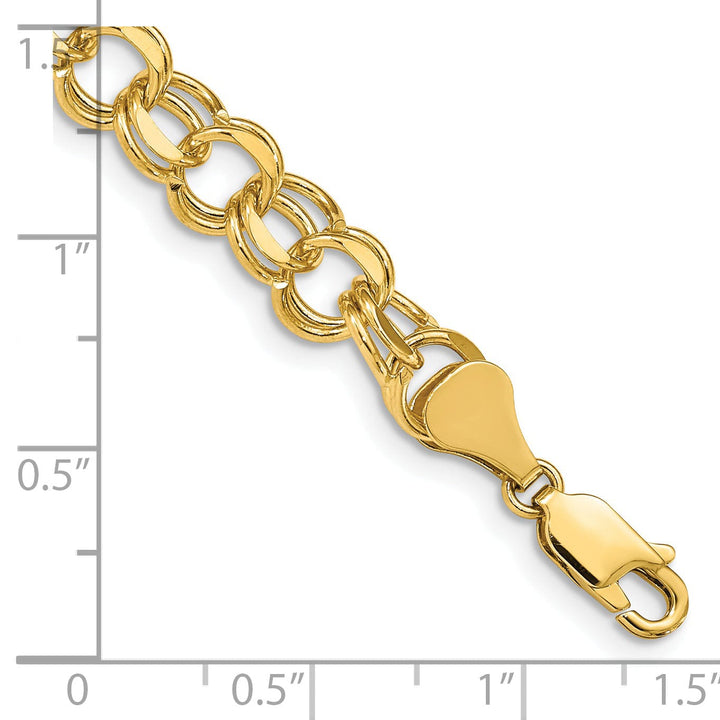 14k Yellow Gold Double Link Charm Bracelet