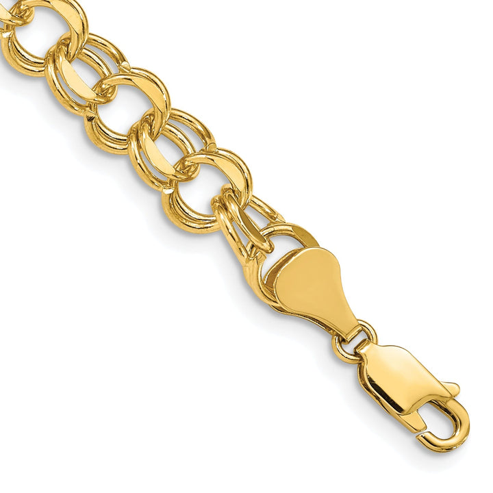 14k Yellow Gold Double Link Charm Bracelet