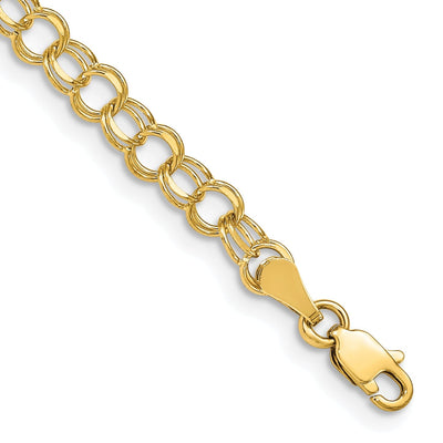 14k Yellow Gold Double Link Charm Bracelet at $ 290.64 only from Jewelryshopping.com