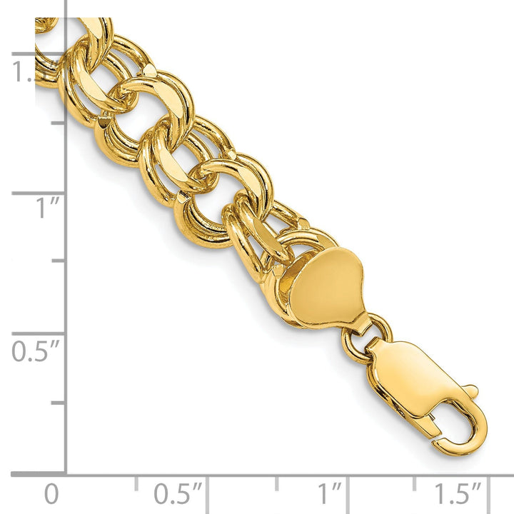 14k Yellow Gold Double Link Charm Bracelet