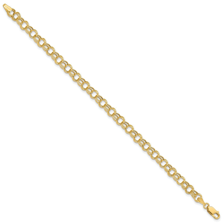 14k Yellow Gold Charm Bracelet - 8-inch, 6mm, Lobster Clasp