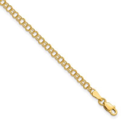 14k Yellow Gold Solid Double Link Charm Bracelet at $ 227.32 only from Jewelryshopping.com
