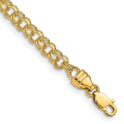 14k Yellow Gold Solid Double Link Charm Bracelet at $ 429.88 only from Jewelryshopping.com