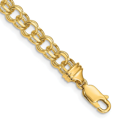 14k Yellow Gold Solid Double Link Charm Bracelet at $ 840.02 only from Jewelryshopping.com