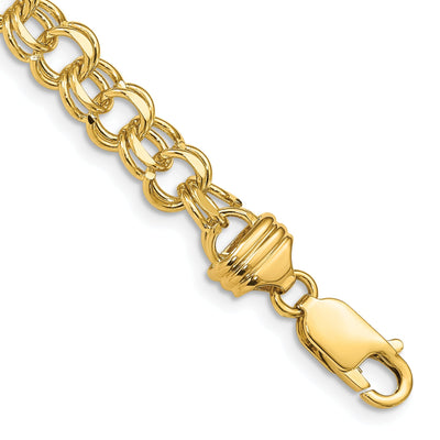 14k Yellow Gold Solid Double Link Charm Bracelet at $ 1071.69 only from Jewelryshopping.com