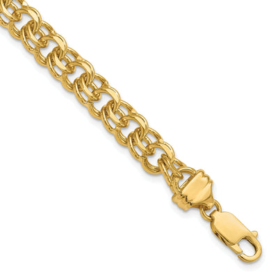 14k Yellow Gold Solid Double Link Charm Bracelet at $ 1582.22 only from Jewelryshopping.com