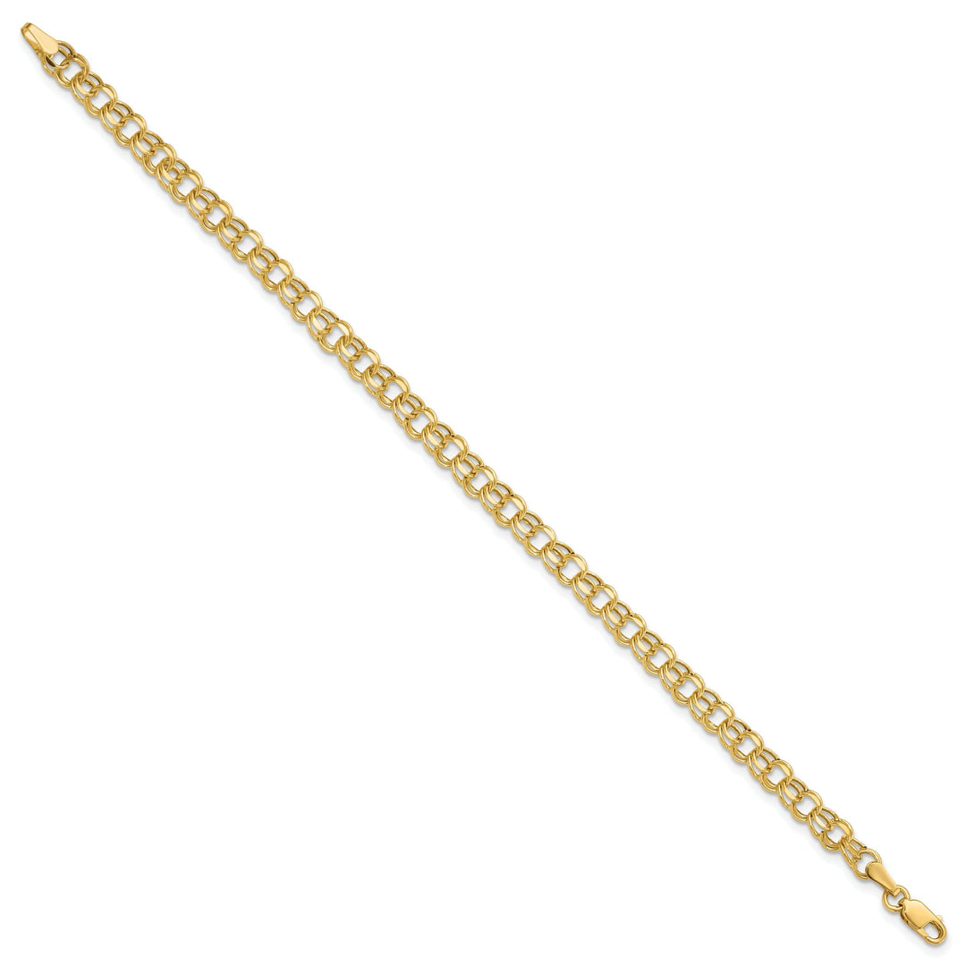 14k Yellow Gold Charm Bracelet, 4.5-mm, 7-inch, Semi-Solid Link Design